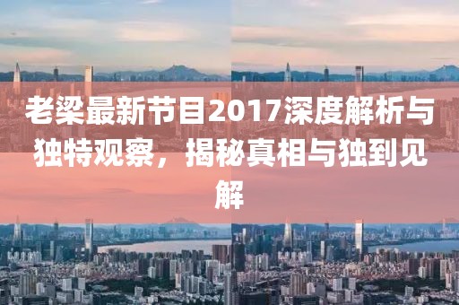 老梁最新節(jié)目2017深度解析與獨(dú)特觀察，揭秘真相與獨(dú)到見解
