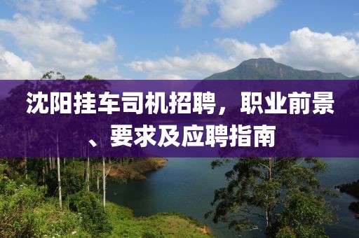 沈陽掛車司機(jī)招聘，職業(yè)前景、要求及應(yīng)聘指南