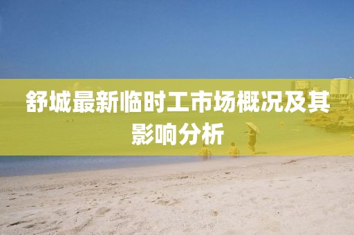 舒城最新臨時工市場概況及其影響分析