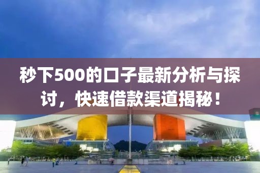 秒下500的口子最新分析與探討，快速借款渠道揭秘！