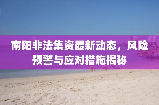 南陽非法集資最新動(dòng)態(tài)，風(fēng)險(xiǎn)預(yù)警與應(yīng)對(duì)措施揭秘