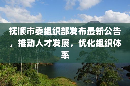 撫順市委組織部發(fā)布最新公告，推動人才發(fā)展，優(yōu)化組織體系