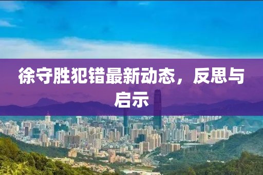 徐守勝犯錯最新動態(tài)，反思與啟示