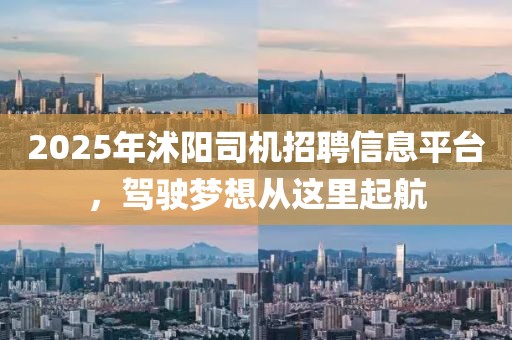 2025年沭陽司機(jī)招聘信息平臺，駕駛夢想從這里起航