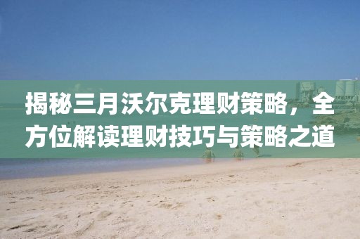 揭秘三月沃爾克理財(cái)策略，全方位解讀理財(cái)技巧與策略之道