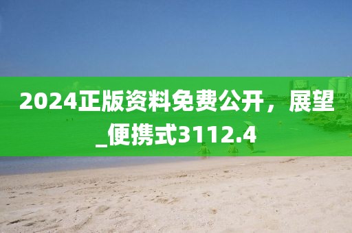 2024正版資料免費(fèi)公開(kāi)，展望_便攜式3112.4