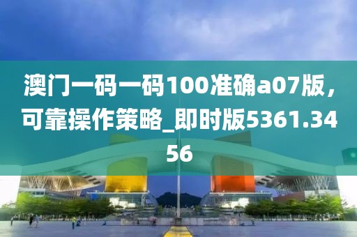 澳門一碼一碼100準確a07版，可靠操作策略_即時版5361.3456
